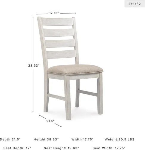 Miniatura 3 de Signature Design by Ashley Skempton - Silla de comedor moderna de granja, 2 unidades, diseño de respaldo de escalera, madera, 17.75 pulgadas