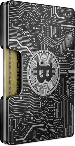 Miniatura 10 de Cartera de aluminio grabada para hombre, clip delgado para dinero y tarjetero con acabado grabado. Bloqueo RFID mejorado, carteras compactas, únicas