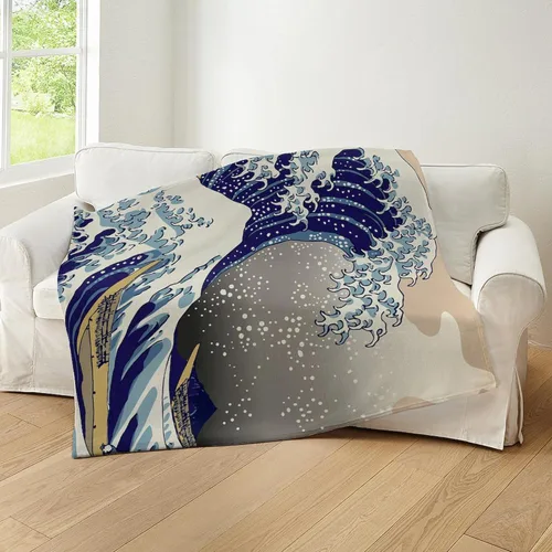 Miniatura 4 de CafePress Hokusai The Great Wave Off Kanagawa - Manta de forro polar súper suave, 60 x 50 pulgadas