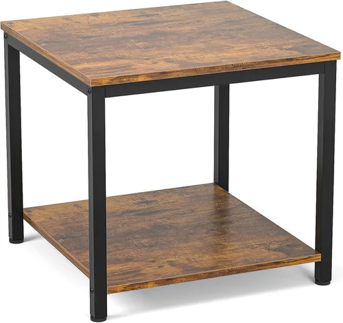 Miniatura 10 de Homieasy Mesa Auxiliar Cuadrada de 20 Pulgadas, Mesa de Centro de Café y Té de 2 Niveles, Mesitas de Noche para Sofá, Sillón, Cama, Mesa Auxiliar