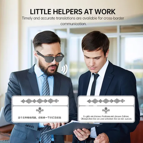 Miniatura 4 de Lentes de sol inteligentes AI Bluetooth, gafas de audio con altavoces, gafas deportivas polarizadas UV400 de traducción y gafas deportivas unisex