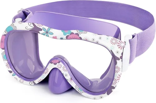 Miniatura 34 de Gafas de natación para niños, antifugas, máscara de Snork con cubierta de nariz y correa de tela elástica, gafas de natación con protección UV