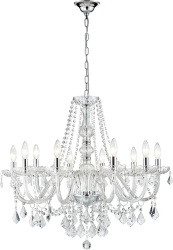 Miniatura 20 de ANJIADENGSHI Mini Candelabro de Cristal K9 Cristal Dorado para Sala de Estar, Dormitorio, Comedor, Isla de Cocina, Entrada, 5 Bombillas E12, Alto