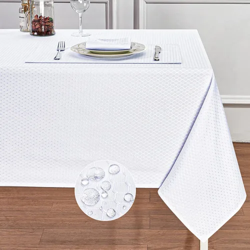 Miniatura 11 de Mantel rectangular de poliéster impermeable, resistente a las arrugas, lavable, mantel de tela diseño Jacquard