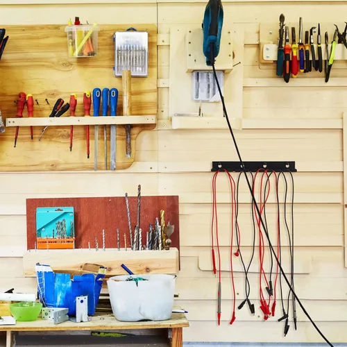 Miniatura 4 de Beeveer Organizador de cables para montaje en pared, 4 unidades, color negro, con 10 ranuras para cables, 0.32 pulgadas de ancho para organizar