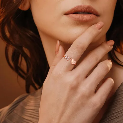 Miniatura 2 de Anillos apilables con iniciales para mujeres y niñas, chapados en oro rosa, con letra mayúscula, para mujeres, adolescentes, niñas, anillos