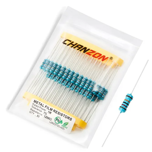 Miniatura 73 de Chanzon 50 piezas 1 W 10 Ω ohm Resistencia de película metálica fija de tolerancia 0.01 ±1% 10R MF Resistencias de agujero pasante con limitación