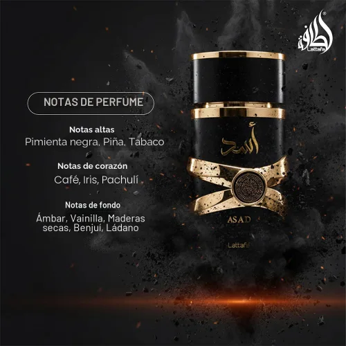 Miniatura 7 de Lattafa Perfume Importado de Larga Duración de Lujo en Spray Asad Premium Fragancias Refrescantes de Oud y Almizcle Eau De Parfum 100 ml Perfume