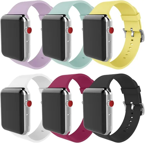 Compatible con Apple Watch Band de 1.496 in 1.575 in 1.614 in 1.654 in 1.732 in 1.772 in 1.929 in, correa deportiva de silicona suave de repuesto