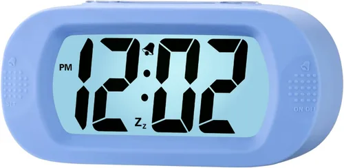 Miniatura 16 de Plumeet Reloj Despertador para Niños LCD Digital Grande Relojes Despertadores de Viaje con Repetición y Luz Nocturna - Sonido Ascendente