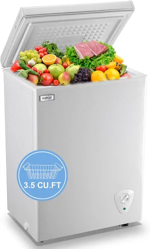 Miniatura 10 de Congelador de pecho pequeño negro de 2.2 pies cúbicos de pie, control de temperatura y cesta extraíble, congelador profundo abierto, ahorro