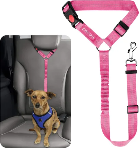 Miniatura 10 de BWOGUE Arnés de cinturón de seguridad para mascotas, cinturón de seguridad ajustable para reposacabezas de coche, arnés de cinturón de seguridad