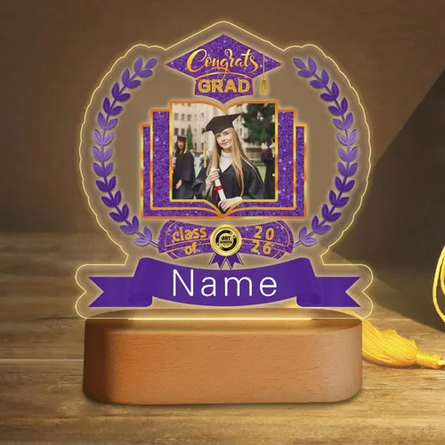Miniatura 31 de Regalos de graduación personalizados luz nocturna con nombre de foto, lámpara LED de graduación personalizada 2026 para mujeres y hombres, regalos