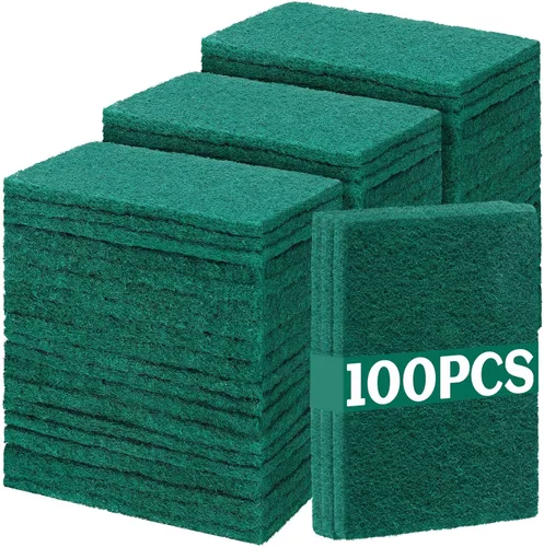 Miniatura 8 de Hoolerry 100 piezas de almohadillas resistentes para fregar que no rayan, almohadillas de limpieza domésticas para limpiar, estropajo reutilizable