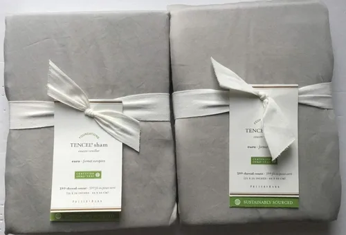 Miniatura 2 de Pottery Barn Tencel ~Euro Shams~*~Juego de dos~*~ Niebla gris~