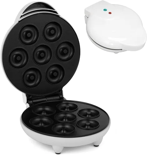 Luqeeg Mini máquina para hacer donas, máquina de desayuno, máquina eléctrica de donas con revestimiento antiadherente, tostadora, máquina de donas,