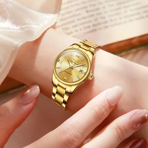 Miniatura 4 de OLEVS - Relojes Automáticos para Mujer con Tourbillon de Diamante, Relojes de Pulsera Elegantes, Fase Lunar, Impermeables, Luminosos