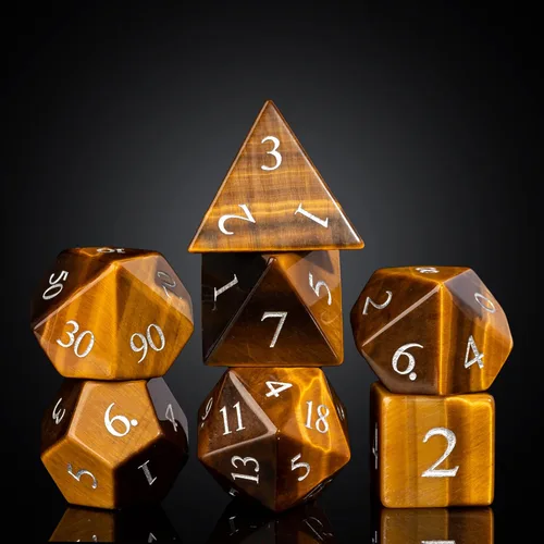 Miniatura 22 de UDIXI Juego de dados de piedras preciosas de amatista, dados DND de piedra de cristal D&D con estuche de regalo para juegos de rol y juegos de mesa