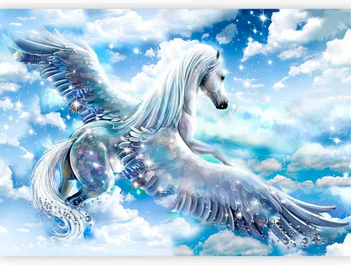 Miniatura 18 de artgeist Mural Pegaso Unicornio 79x55 pulgadas - Papel pintado no tejido de forro polar Decoración de pared Impresión fotográfica Diseño de imagen
