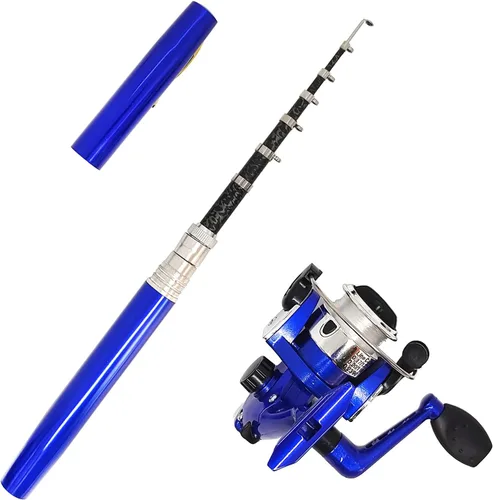 Miniatura 11 de Kits de caña de pescar portátil y pequeña caña de pescar, de 38 pulgadas y 55 pulgadas, kits de caña de pescar telescópica compacta para todas