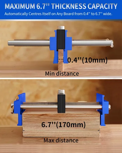 Miniatura 3 de DAYDOOR Plantilla de clavija autocentrante de 6.7 pulgadas, plantilla de clavija de gran capacidad y guía de taladro para carpintería, kit completo