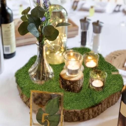 Miniatura 6 de 2 Rollos de Camino de Mesa de Musgo Falso para Decoración 4" x 47" Musgo Artificial para Plantas Verdes en Interiores, Hierba Sintética