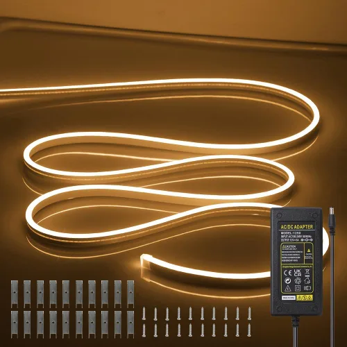 Miniatura 31 de Tiras de Luces LED de Neón Blancas de 12V - 16.4 Pies Flexibles Impermeables Cortables, Luces de Cuerda de Neón de Silicona Flexible para Cocina