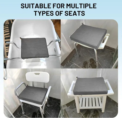 Miniatura 7 de Cojín de asiento de ducha, almohadilla suave para silla de baño de ancianos, fácil de limpiar y de secado rápido, con material de fibra de aire 4D