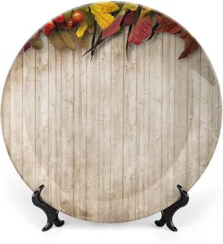 Miniatura 13 de XISUNYA Plato decorativo de 6 pulgadas, cerámica de cerámica para decoración de otoño, imagen suave de hojas de otoño desvanecidas, impresión
