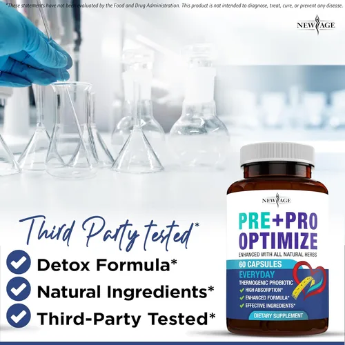 Miniatura 6 de NEW AGE Probióticos Pro Optimize para mujeres, menopausia, salud digestiva, apoyo para hinchazón, sofocos, apoyo articular, sudores nocturnos, salud