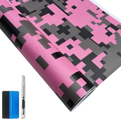 Miniatura 25 de LZLRUN Rollo de Película de Vinilo Adhesivo de Camuflaje para Automóvil Camuflaje Nieve Ártica Calcomanía Adhesiva para Consola de Automóvil