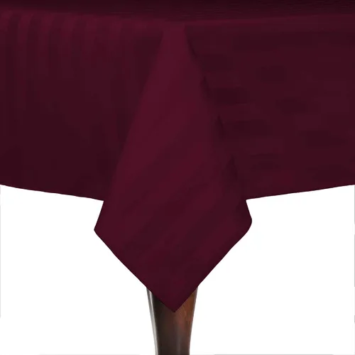 Miniatura 48 de Ultimate Textile Mantel rectangular de rayas satinadas, 59.8 x 90.2 in, color marrón oscuro