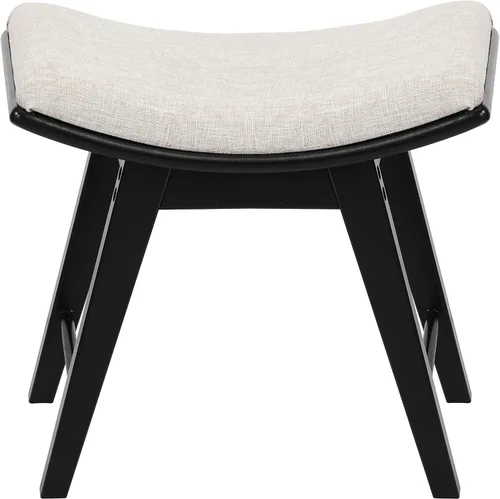 Miniatura 6 de URFORESTIC Taburete de tocador de madera de roble, moderno taburete de maquillaje con superficie de asiento cóncavo, capacidad de 300 libras, fácil