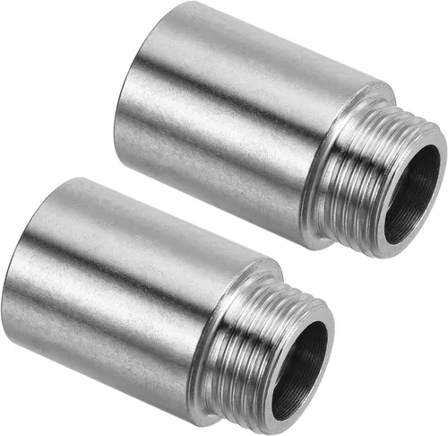 Miniatura 11 de PATIKIL Brazo de extensión de cabezal de ducha, paquete de 2 unidades de acero inoxidable G1/2 macho a hembra, rosca de 0.787 in de longitud