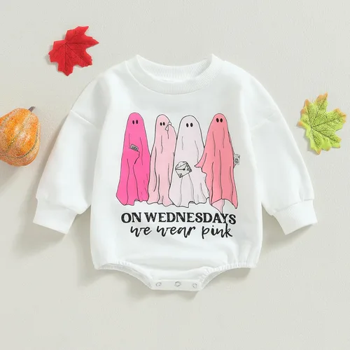 Miniatura 13 de FYBITBO Traje de Halloween para recién nacido, niña y niño, espeluznante temporada, mameluco con burbujas para otoño, Halloween, ropa de bebé