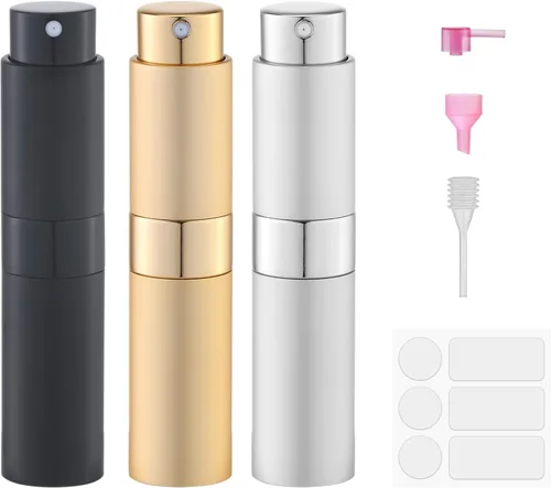 Miniatura 11 de Fusupak Atomizador de Perfume Botella de Viaje Recargable: Vaporizador de Colonia Portátil para Hombres - Mini Spray Vacío para Recarga - 8ml