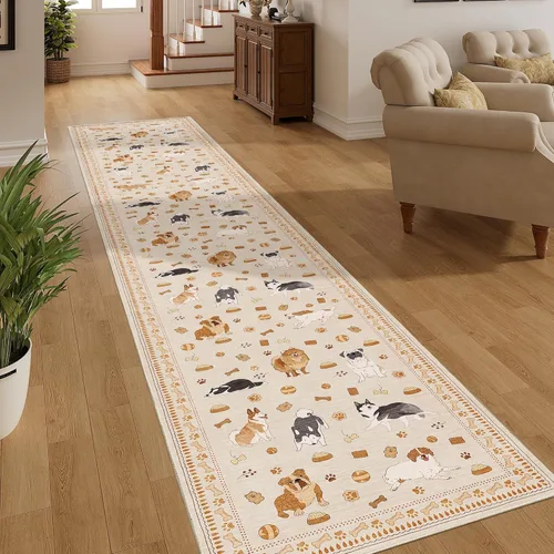 Miniatura 55 de DUKINO Alfombra de área de 6 x 9 pies, alfombra floral para sala de estar, ligera, antideslizante, lavable, alfombra de interior de pelo bajo