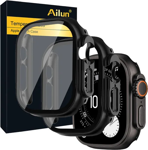 Miniatura 8 de Ailun Funda protectora de pantalla para Apple Watch Series 9, 8 y 7 [1.61 pulgadas], carcasa rígida ultrafina de policarbonato integrado con vidrio