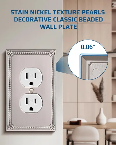 Miniatura 2 de DEWENWILS Sunken Pearls - Placa decorativa de pared para interruptor, cubierta para tomacorrientes, receptáculo de duplex simple