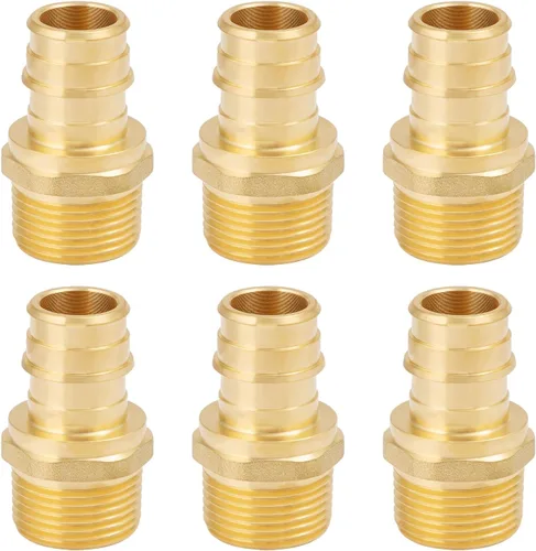 Miniatura 9 de SUNGATOR Paquete de 2 adaptadores Pex A de expansión de 1 x 1 pulgada macho NPT de latón sin plomo, ASTM F1960 solo para tubos Pex-A