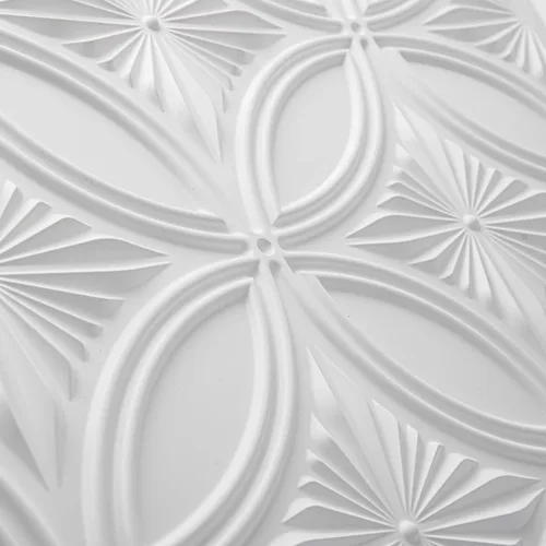 Miniatura 9 de Art3d Azulejo decorativo de techo de PVC de 2 pies x 2 pies en blanco, panel de techo con pegamento de 24 x 24 pulgadas, 12 piezas