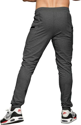 Miniatura 4 de MAIKANONG Pantalones deportivos ajustados para hombre, pantalones de entrenamiento para gimnasio, correr, atletismo, casual