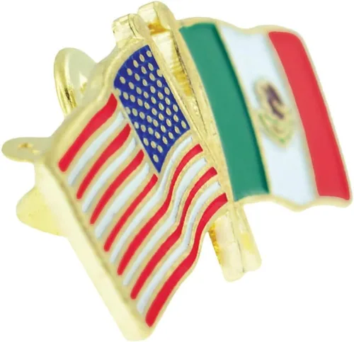 Miniatura 26 de PinMart Pin de solapa esmaltado con bandera de la amistad cruzada de Estados Unidos y el mundo