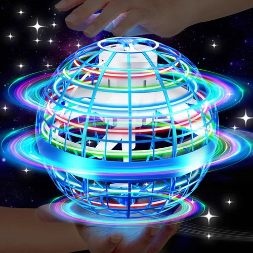 Vantexi Juguete de bola de orbe volador, LED de paracaídas mejorado 2026, mini bola de gravedad mágica controlada a mano, boomerang de globo Azul