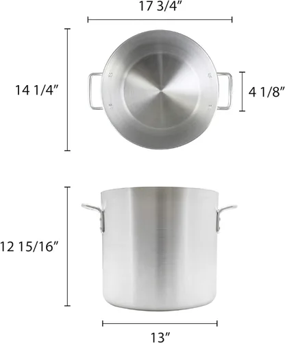Miniatura 3 de TrueCraftware - Olla de aluminio resistente de 40 cuartos de galón con mango remachado de 0.236 in de grosor, olla multiusos olla grande para Olla