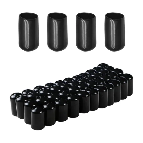 Miniatura 38 de Cubierta de tapa de extremo redondo de goma 0.08 pulgadas (0.079 in), protectores de rosca de tornillo de PVC flexible de tubería de tubería