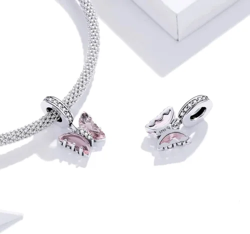 Miniatura 5 de MUNDELL Auténtica plata de ley 925 con colgante de sol, mariposa, corazón, luna, loto y circonita cúbica brillante para pulsera o brazalete original