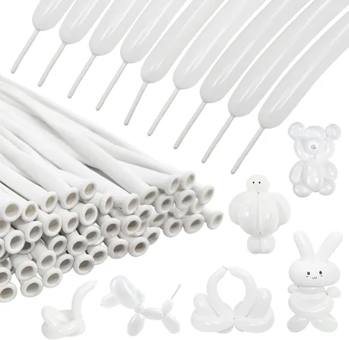 Miniatura 32 de Globos negros de 260 globos negros de látex grueso de 260q para modelo animal, 100 globos largos giratorios para regalos de Navidad de Halloween