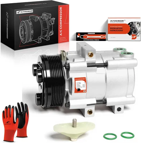 A-Premium Compresor de aire acondicionado con embrague compatible con Ford Crown Victoria 1992 y Lincoln Town Car 1991-1993 y Mercury Grand Marquis