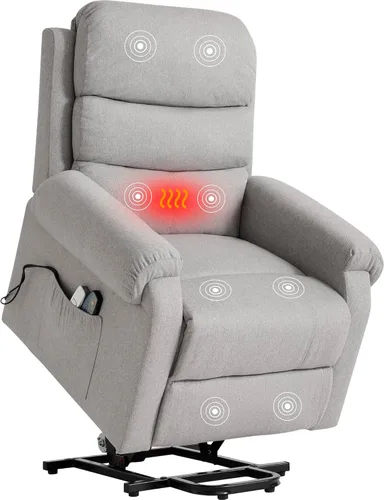 LOUVIXA Silla reclinable eléctrica para personas mayores con calor y masaje, silla reclinable para sala de estar con posición infinita y bolsillo